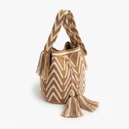 Camel Chevron Wayuu Bag