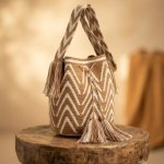 Camel Chevron Wayuu Bag - view 4