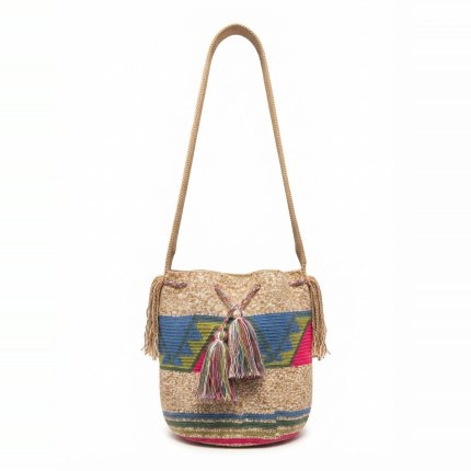 Sand & Cerulean Wayuu Bag